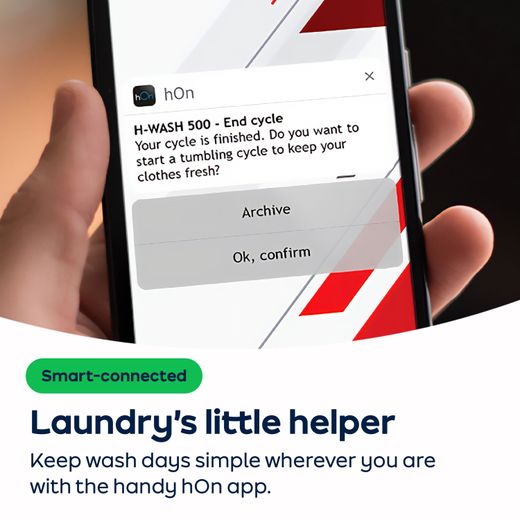 Hoover Pro Dry Series 3 HBR 10N2BX-80 Wifi Connected 10Kg Heat Pump Tumble Dryer - White - AO Annotation - hOn app